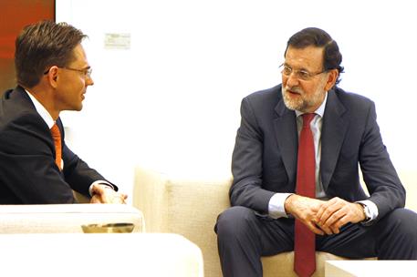 27/02/2015. Rajoy se reúne con el vicepresidente de la Comisión Europea, Jyrki Katainen. El presidente del Gobierno, Mariano Rajoy, ha recib...